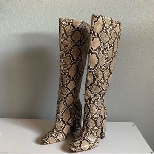 Zara Snake Print Boots Size 36